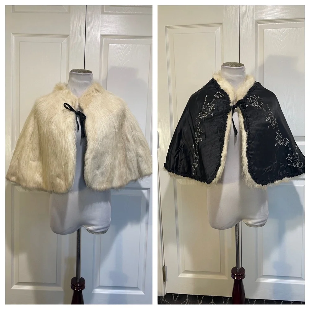 Vintage reversible fur cape